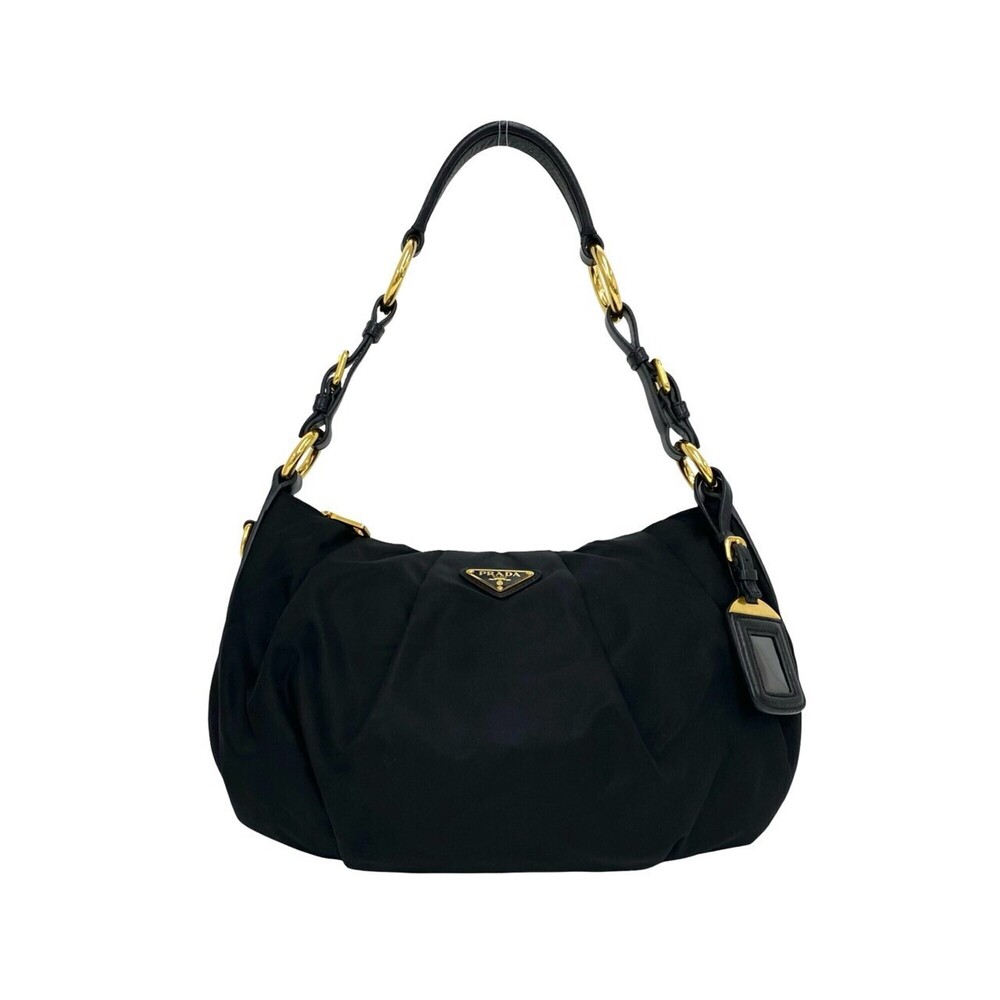 PRADA Black Leather Shoulder Bag